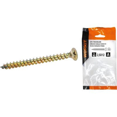 VITE TRUCIOLARE TSP ZINCATA GIALLA SELF WORKIT - CAVA PZ FILETTO INTERO MM 3,0X20 CF=PZ 53- 5 confezioni