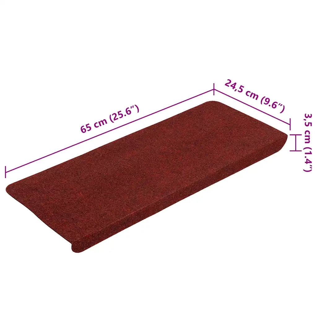 Tappetini Autoadesivi per Scale 30 pz | Gradini per Scale Rossi 65x22,5x3,5 cm