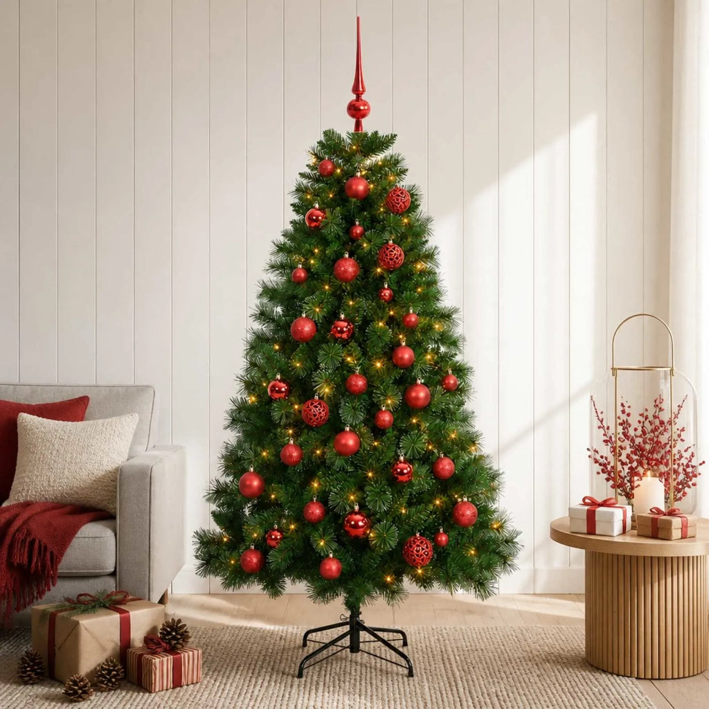 Albero di Natale artificiale con palline 120 cm 150 LED 3461285