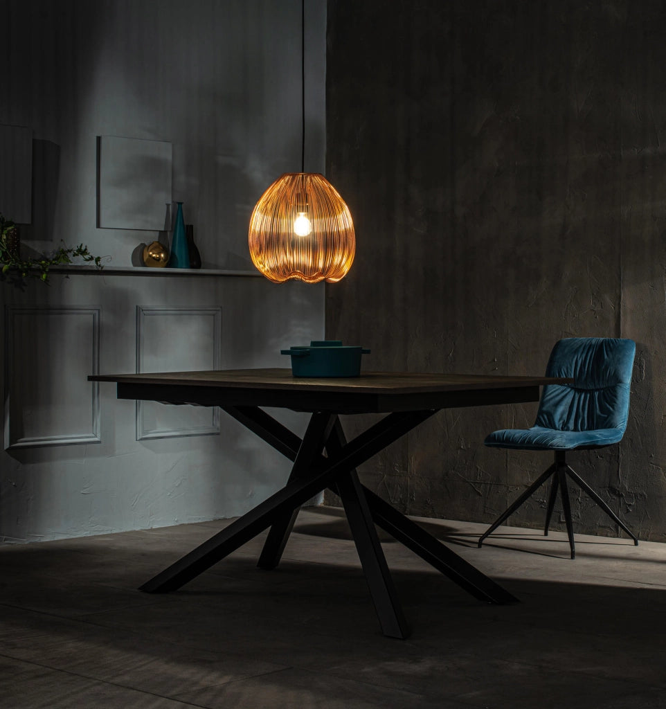 Lampada a Sospensione Jaula in Metallo Ottone Lucido, Diametro 35 cm, Altezza Regolabile, Attacco E27 per Interni - Illuminazione Design