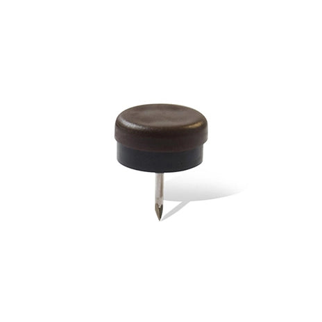 Scivoli in plastica e gomma tondi con chiodo Ø 25 mm - marrone - 8 pz.