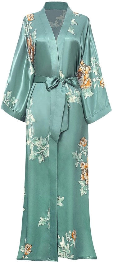 Kimono Maxi Dames Piuma Motivo Satin 135cm Lunga