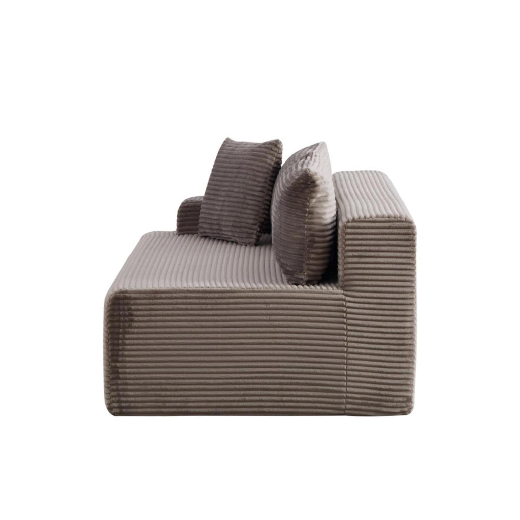 Divano compatto, divano modulare, tessuto chenille, schiuma ad alta elasticità 30D, base antiscivolo, 2 posti, grigio