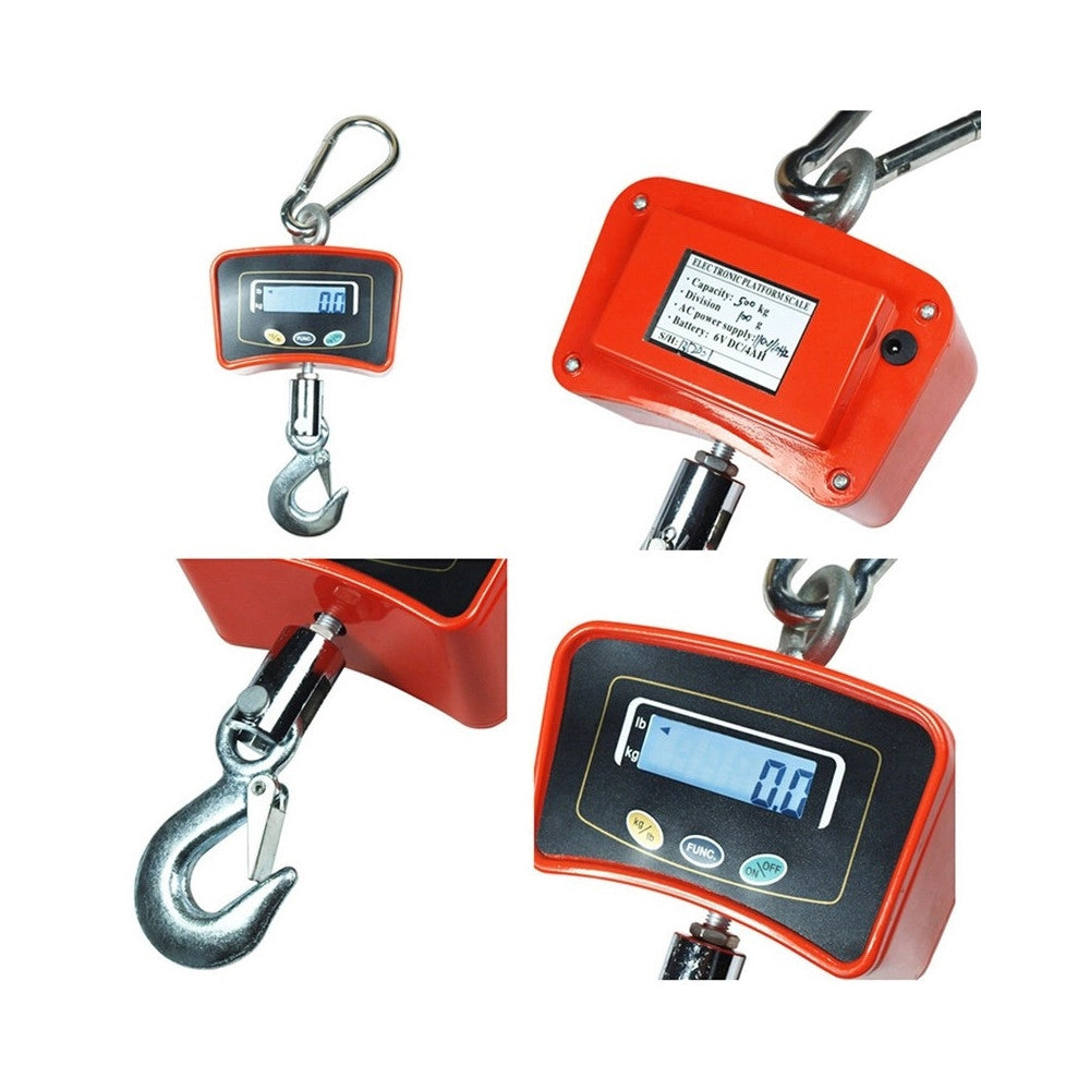 Trade Shop - Bilancia Da Gru 500 Kg Con Gancio Acciaio Inox Bilancia Industriale -
