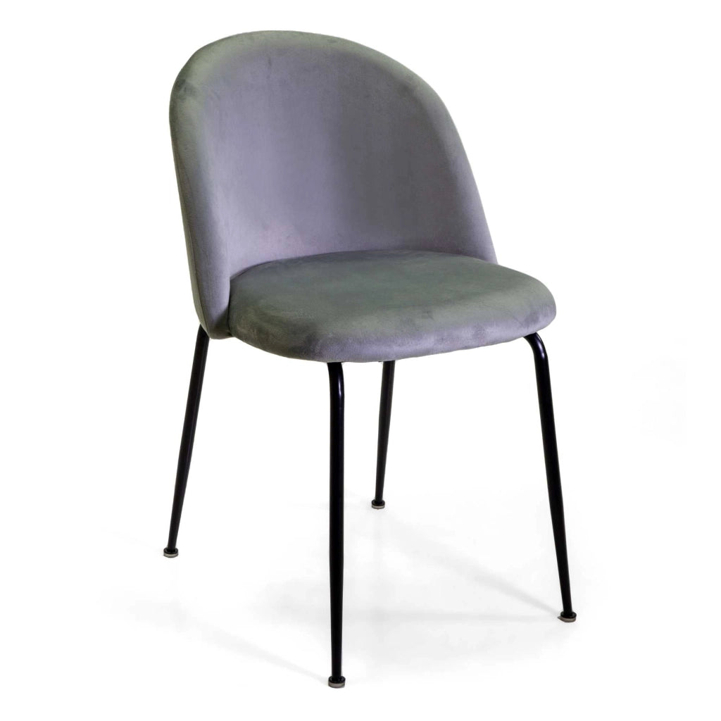 Sedia Sammi 50x57xh47/77,5 cm in Tessuto Velluto Grigio/Nero