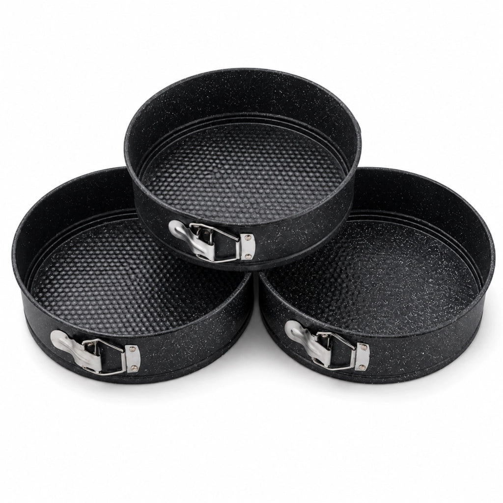 Set 3 Tortiere Apribili 24 26 28 cm - Linea Dolce&Salato - Stampi a Cerniera per Torte e Cheesecake - Lavorazione Stampata 1 mm - GMD Italy