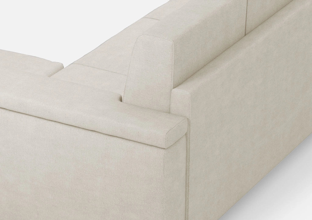 Divano 2 Posti con Pouf 168x145x85 cm Marrak in Tessuto Latte