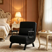 Poltrona letto pieghevole 3 in 1 nera con schienale regolabile e struttura fino a 150 kg