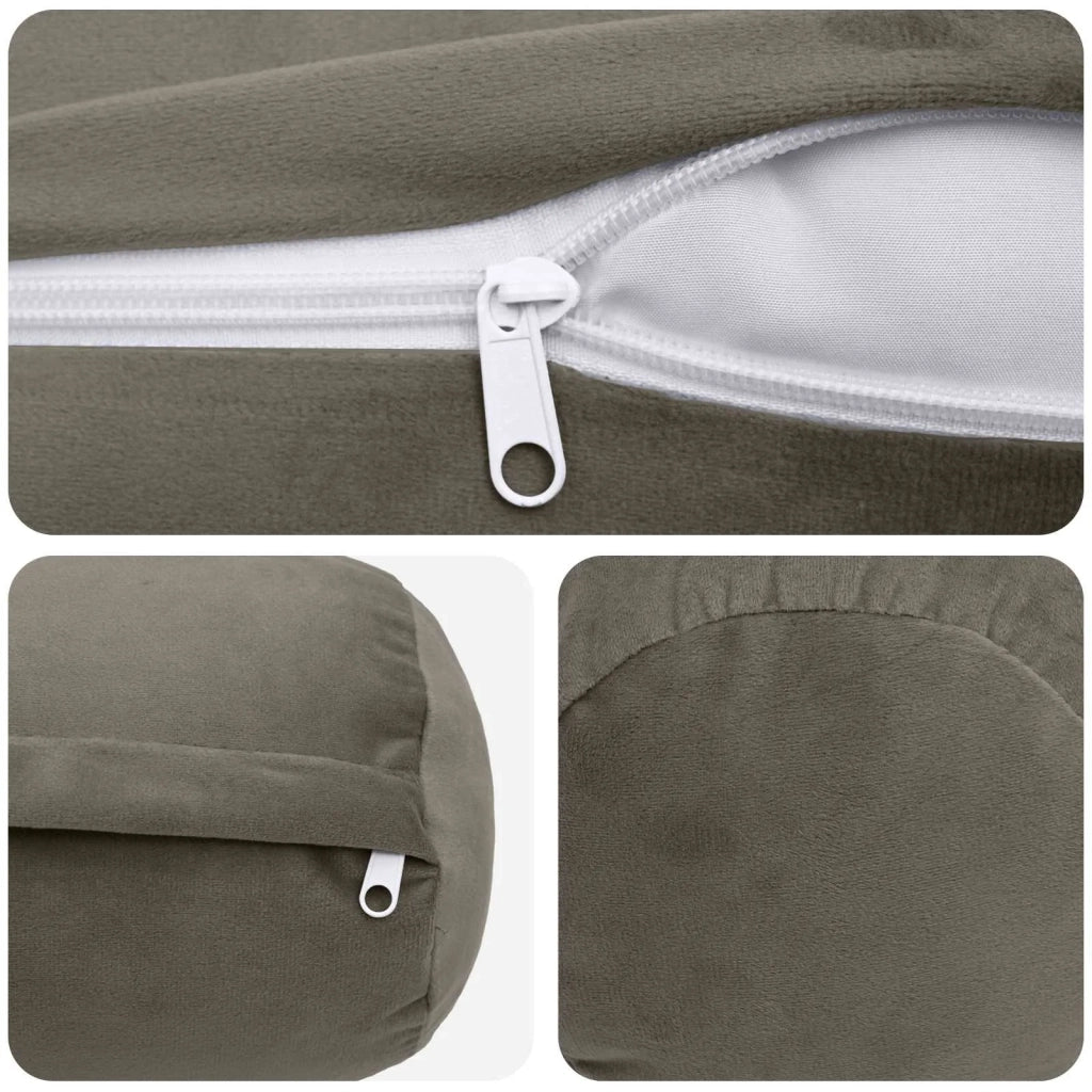 Cuscino con cuscino HEERLEN 2 pz Grigio Chiaro Velluto 929987