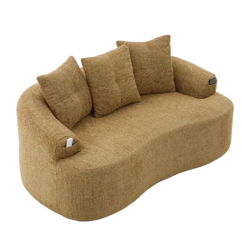 Divano 2 Posti Velluto Chenille con Cuscini ¨C MINIMAL ¨C Grigio