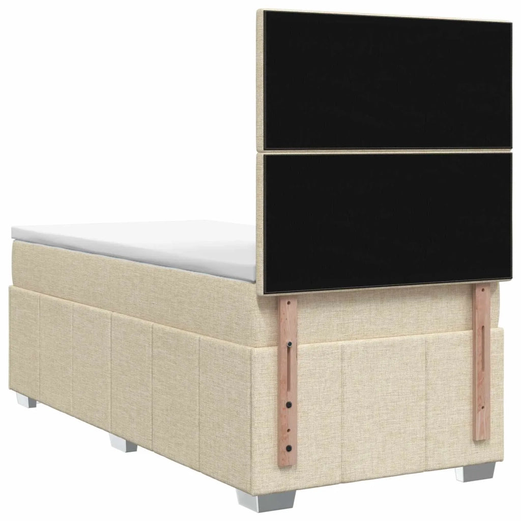 Letto box spring con materasso Crema 90 x 200 cm Tessuto 3454055