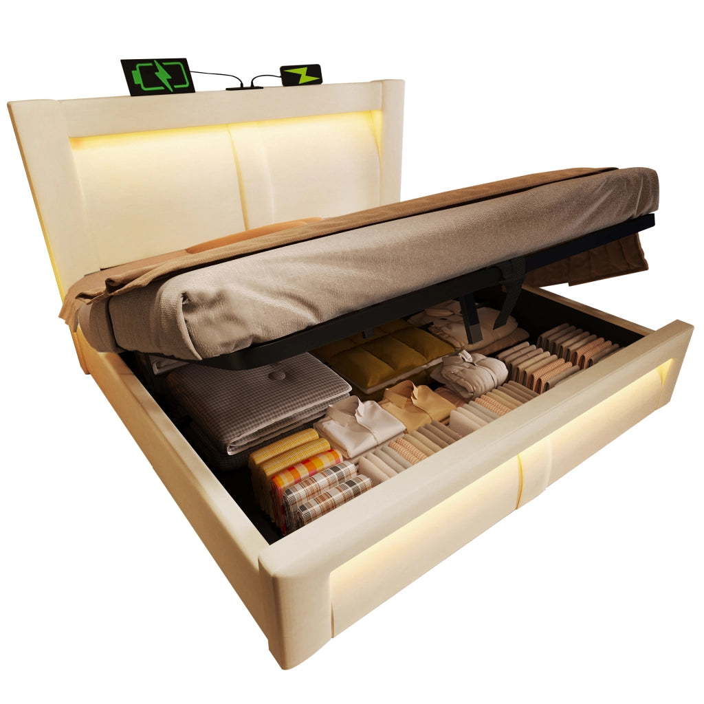 letto matrimoniale velluto beige 140 x 200 cm