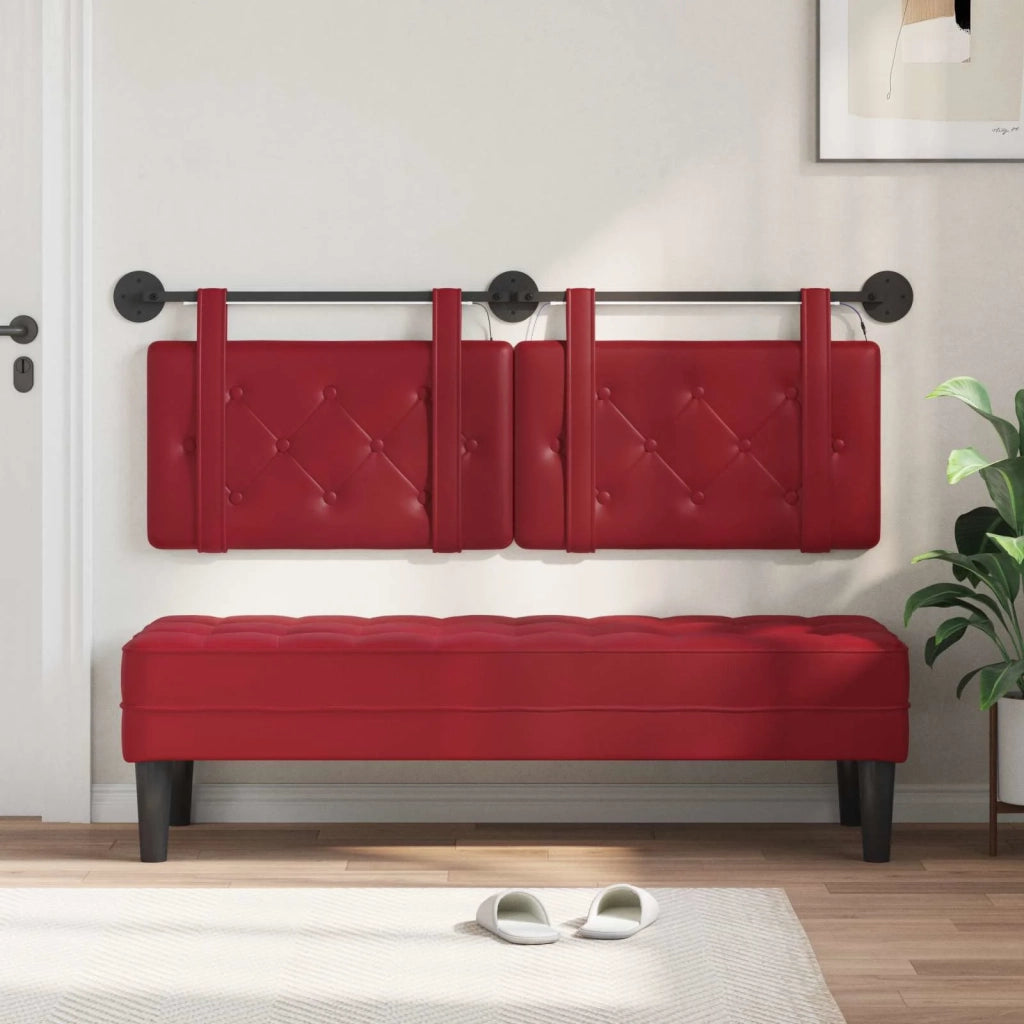 Testiera | Testata sospesa Con luce LED Rosso Vino Similpelle