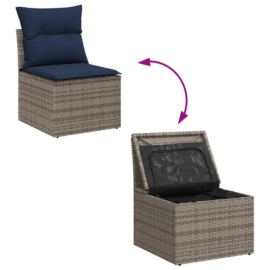 Set di divani con cuscino 3 pz | Set Salotto da Giardino polyrattan
