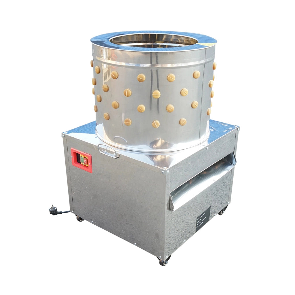 Spiumatrice per pollame in acciaio inox 1500W, 220V, capacità massima 4 polli, 157 dita, 180 giri/min, IP68.