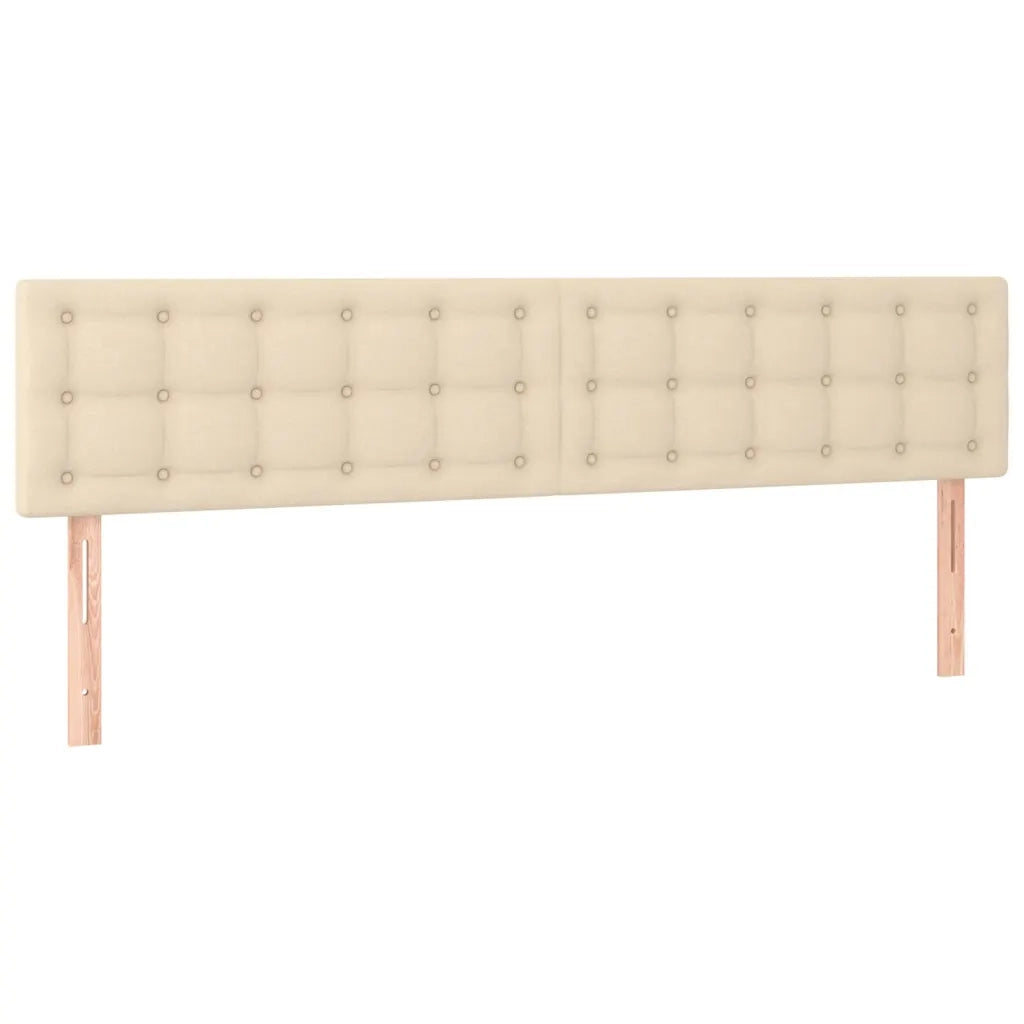 Letto a Molle con Materasso e LED Crema 160x200 cm in Tessuto 3134050
