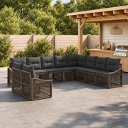 Set Divano da Giardino 10 pz Grigio polyrattan 3436052