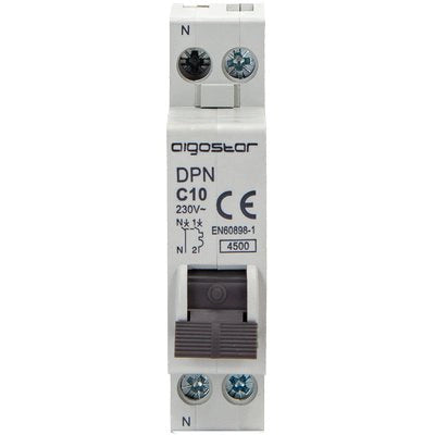 INTERRUTTORE MAGNETOTERMICO 1 POSTO AIGOSTAR - 1 P+N VOLT 230 A 10 KA 4,5 BIPOLARE- 4 pezzi