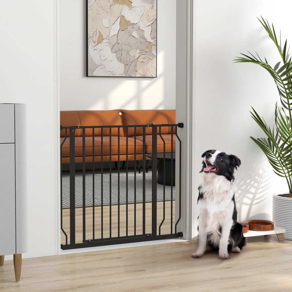 Cancelletto di Sicurezza per Animali Domestici ¨C Xylo ¨C Regolabile 75-95cm Acciaio ABS Nero