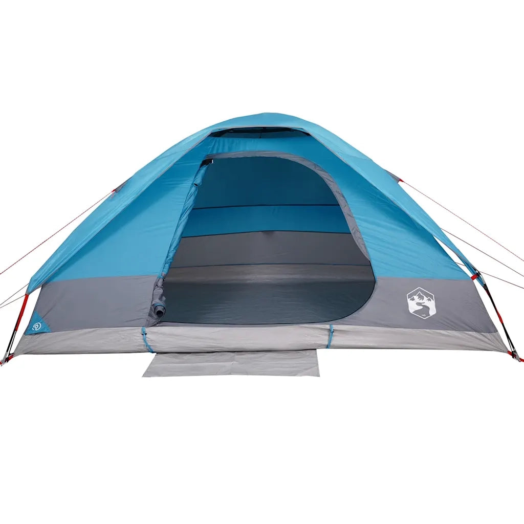 Tenda da Campeggio a Cupola per 4 Persone-Tenda per Escursionismo Blu Impermeabile 200543