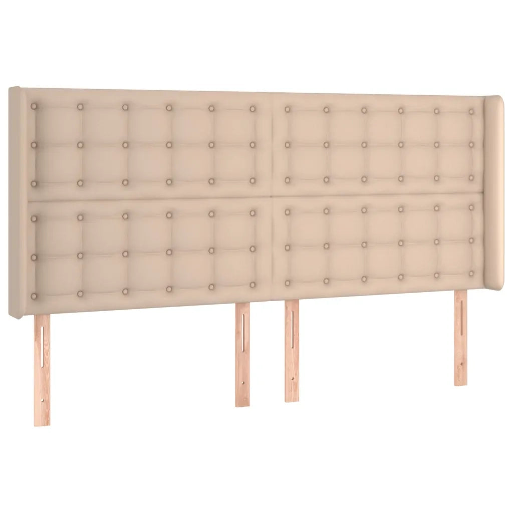 Testiera | Testata ad Orecchio Cappuccino 203x16x118/128 cm in Similpelle