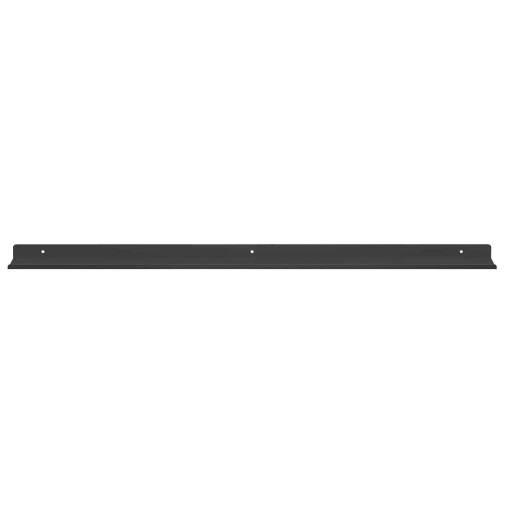 Mensola sospesa 2 pcs Nero 80 x 9 x 2,5 cm Acciaio 8003972