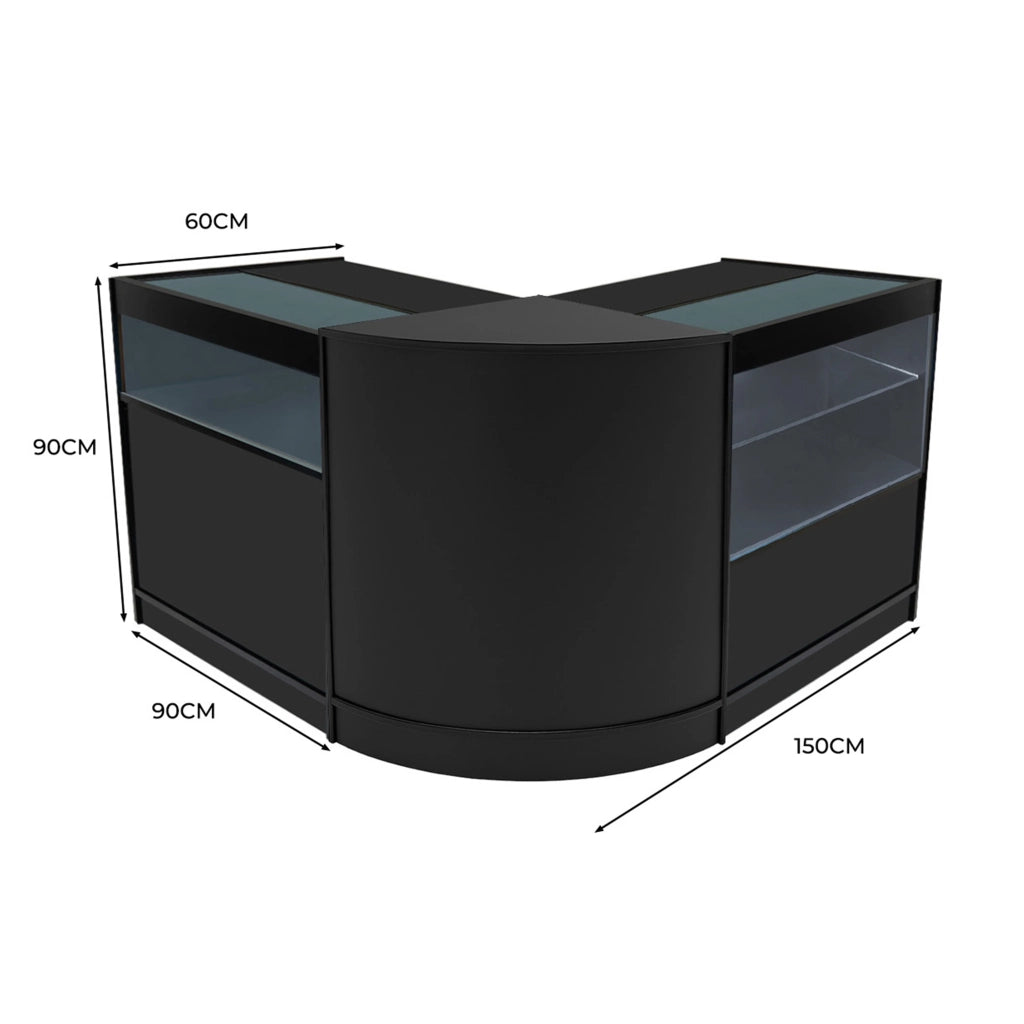 Set Banconi Adonis LED B900 C900 CM60 Nero – MDF e Vetro