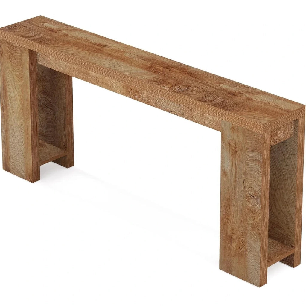 Tavolo consolle extra lungo in legno marrone 63 x 11;81 pollici