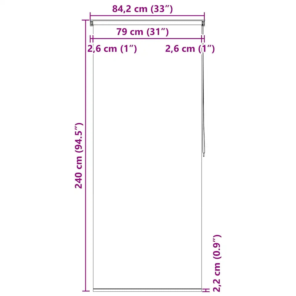 Tenda a rullo | Tenda avvolgibile per Doccia 80x240 cm Quadrati
