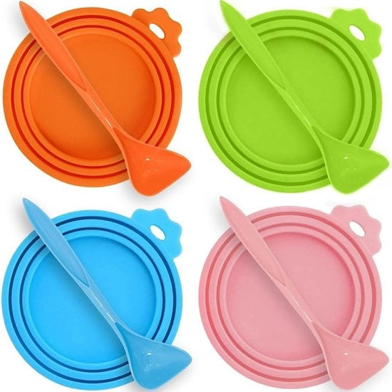Set di 4 coperchi in silicone universali per lattine da 65 mm, 75 mm e 85 mm