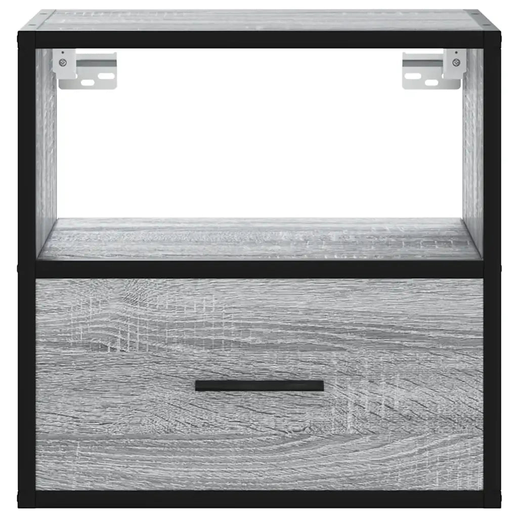Comodino | Armadio da Notte | Mobiletto da notte a Muro Grigio Sonoma 40x31x39,5 cm