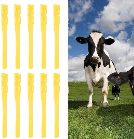 Etichette di Identificazione per Animali 10 pezzi - Cinture di Identificazione - Banda di Identificazione Plastica - Sostenibile - Leggera - Riciclabile - Cinture per Animali