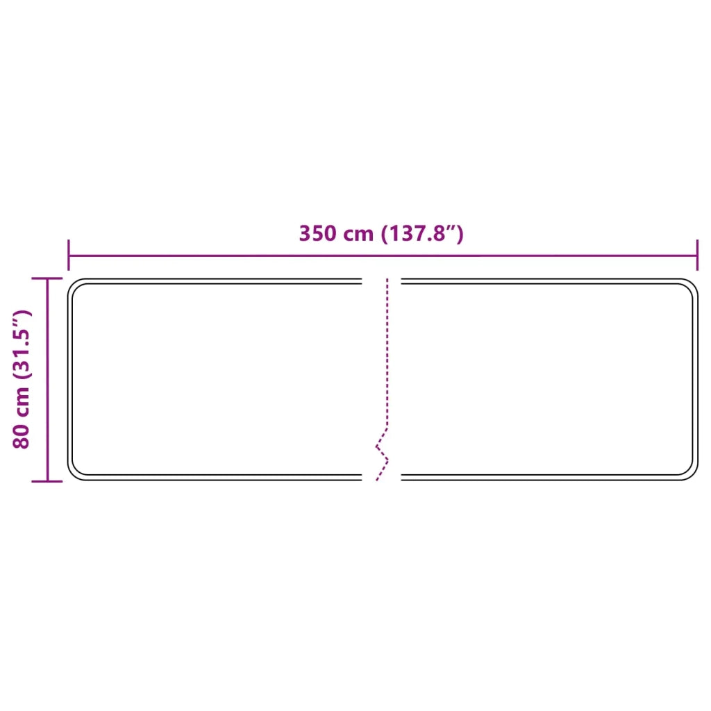 Runner Tappeto MARSA Multicolore 80 x 350 cm Poliestere e PVC 42023245