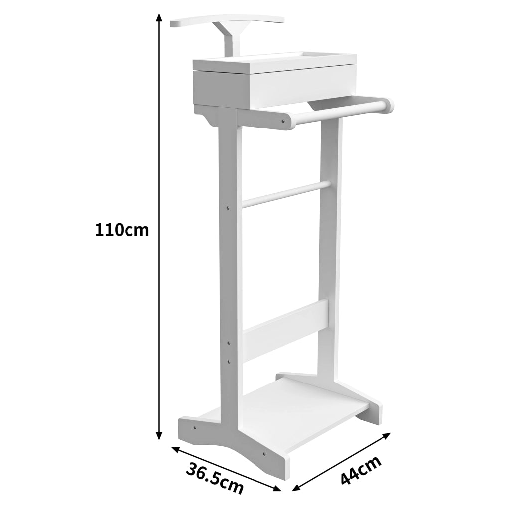 Appendiabiti portatile con organizer contenitore a scomparti - Bianco