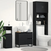Armadio per Lavabo da Bagno-Armadietto da bagno-Mobiletto da bagno Rovere Nero 65 x 33 x 60 cm 306709