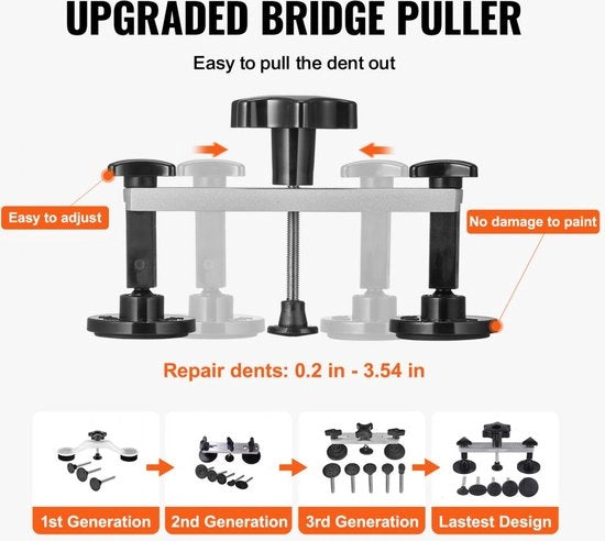 Kit di riparazione di denti da 56 pezzi comprendente 20 strisce di sollevamento e 6 strisce di sollevamento per ponte Strumento di rimozione di denti in alluminio per auto, frigorifero, ecc.