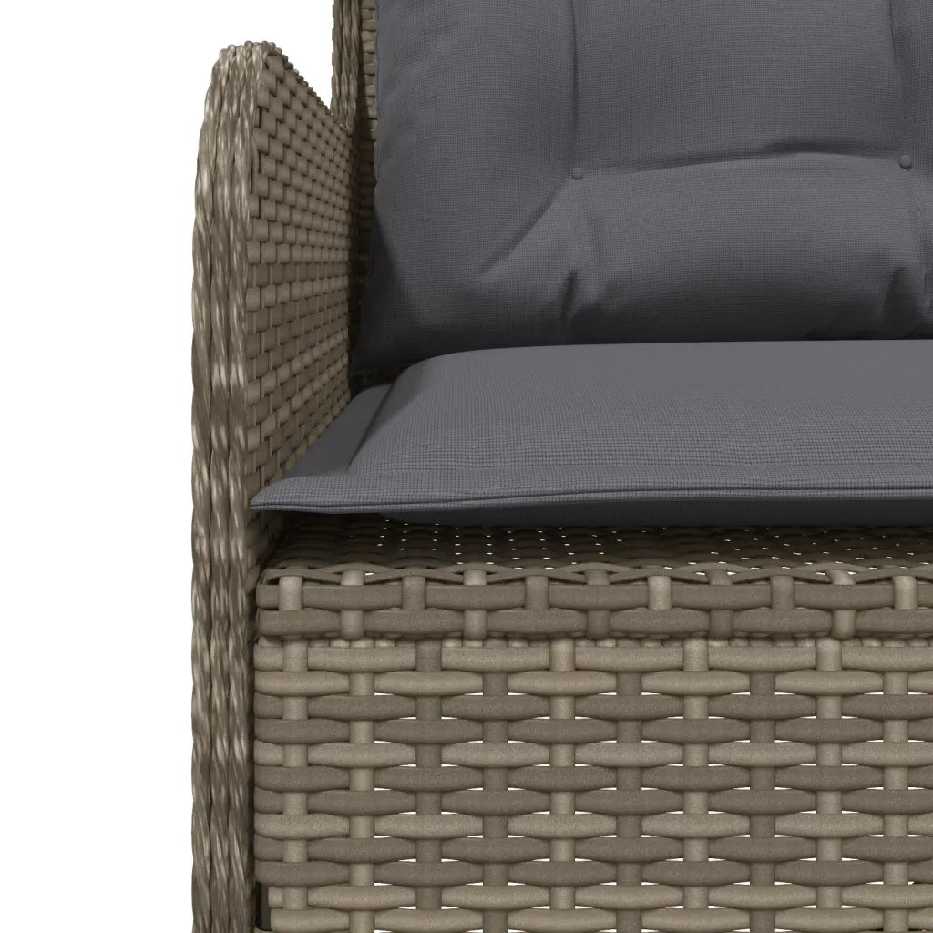 Divano da Giardino con Cuscini a L-Sofa da Giardino-Divano da esterno Grigio in Polyrattan