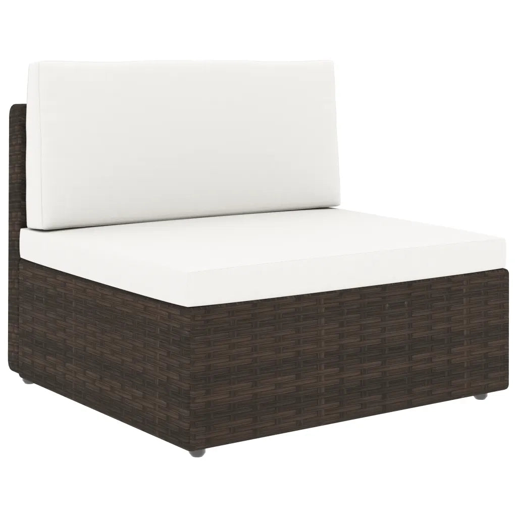 Divano Modulare a 2 Posti in Polyrattan Marrone 49513