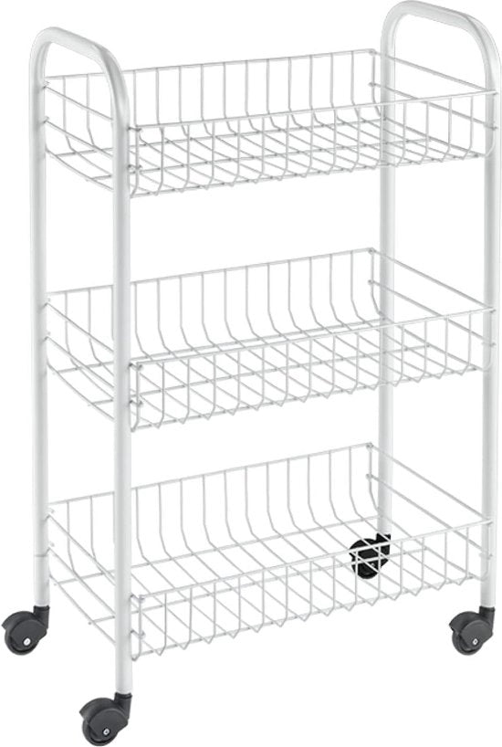 Carrello a tre piani in acciaio inox
