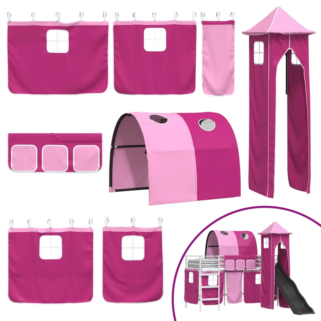 Struttura del letto loft per bambini Bianco e Rosa 90 x 190 cm 42020908