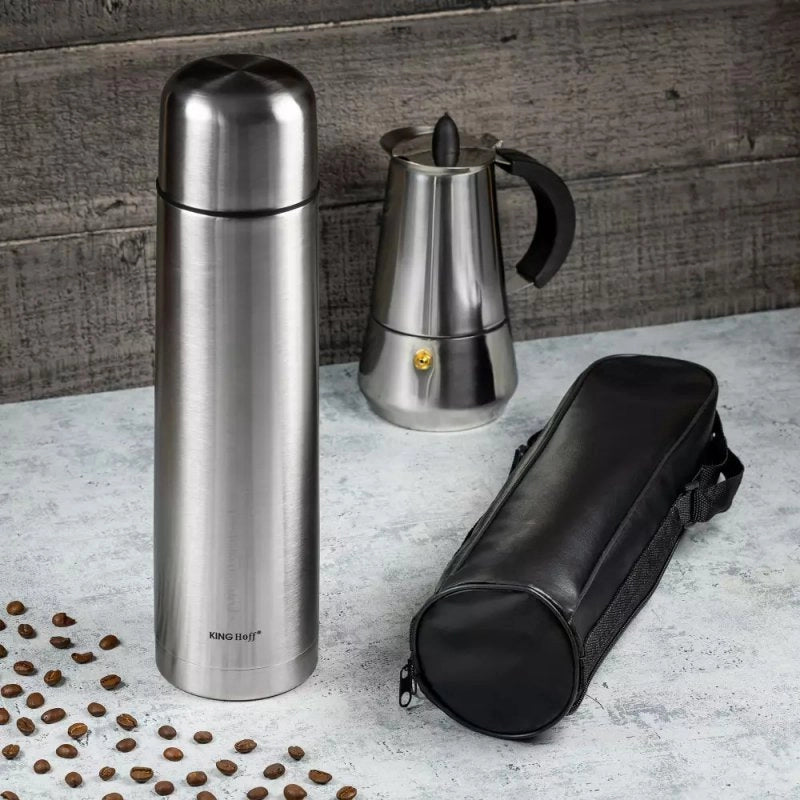 Thermos Kinghoff KH-4052 in acciaio inossidabile con coperchio Click-Clack