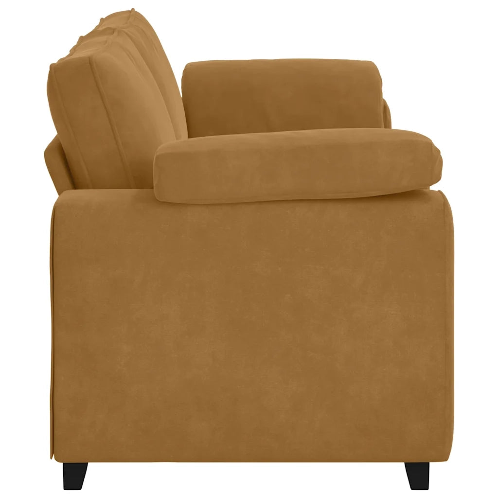 Divano a 3 Posti-Sofa 3 Posti Marrone 178 cm in Velluto
