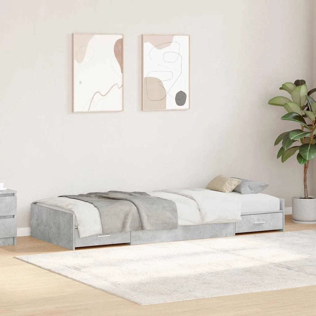 Letto singolo | Letto per adulti | Struttura del letto con testiera Grigio cemento 80 x 200 cm
