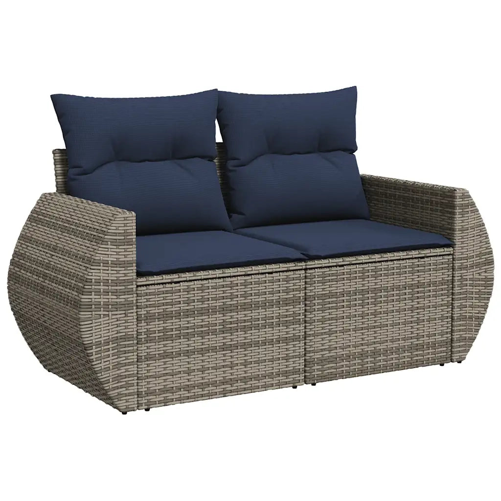 Set Divani da Giardino 5 pz con Cuscini Grigio in Polyrattan 3221350