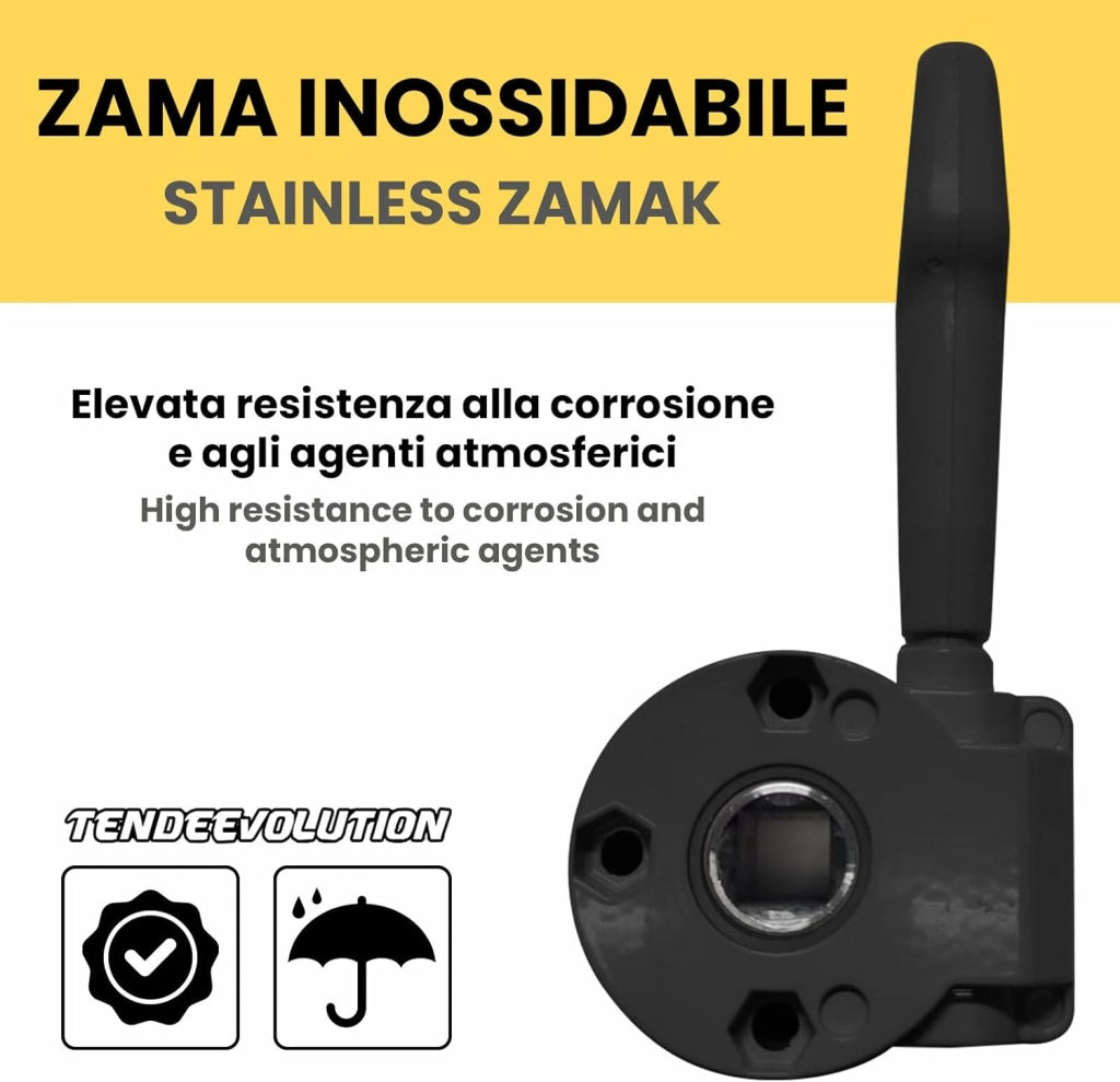 Arganello Tenda da Sole di Alta Qualità - Meccanismo Manuale per Esterni - Facile Installazione e Manutenzione (Grigio)