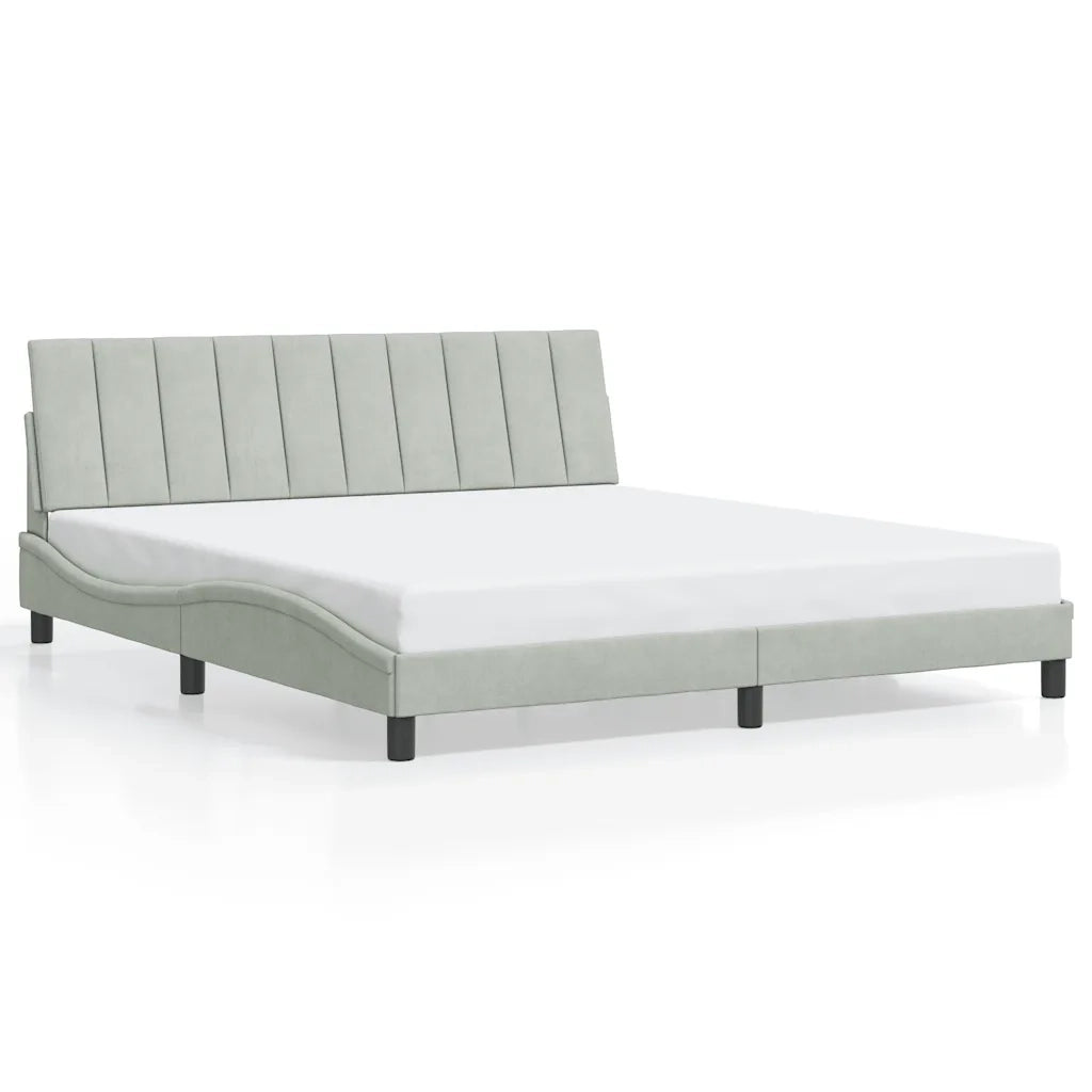 Giroletto senza Materasso-Struttura Letto Hanko Grigio Chiaro 180x200 cm Velluto