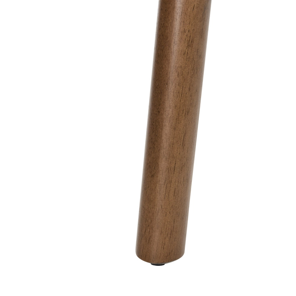 Set di 2 sedie da pranzo in tessuto poliestere marrone scuro e verde Gambe in legno di gomma Stile retrò tradizionale