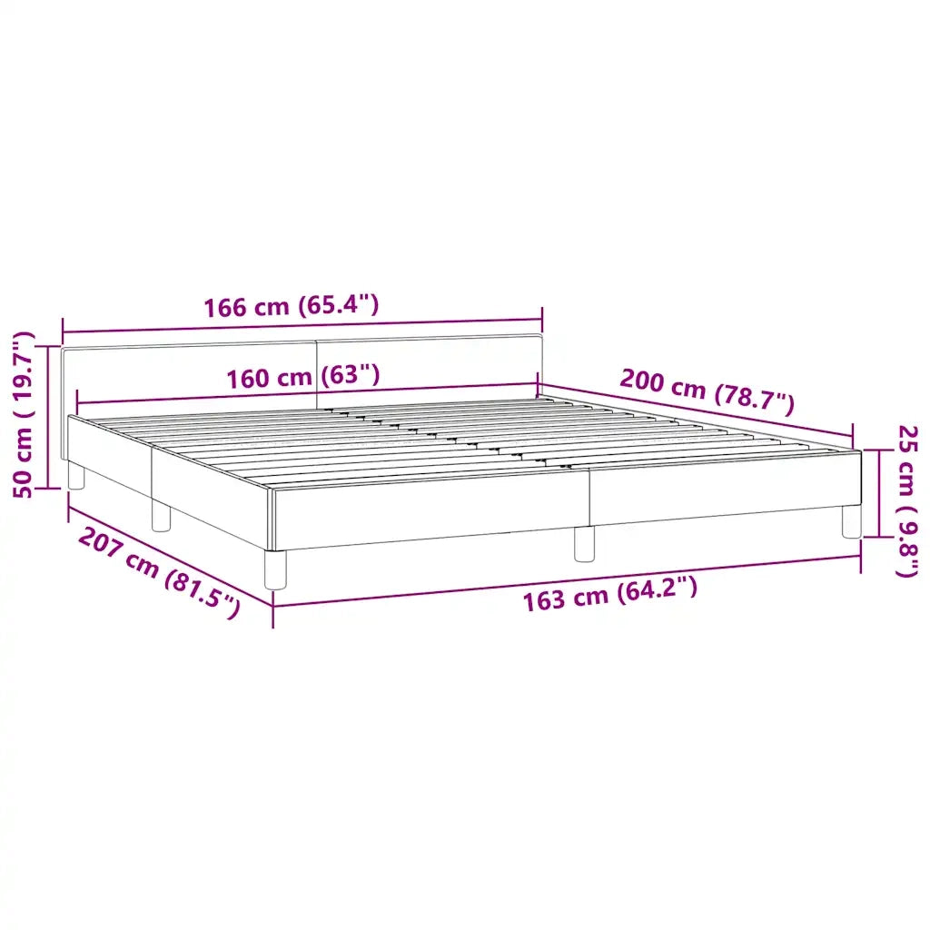 Letto matrimoniale | Letto per adulti | Giroletto senza Materasso Nero 160x200 cm in Velluto