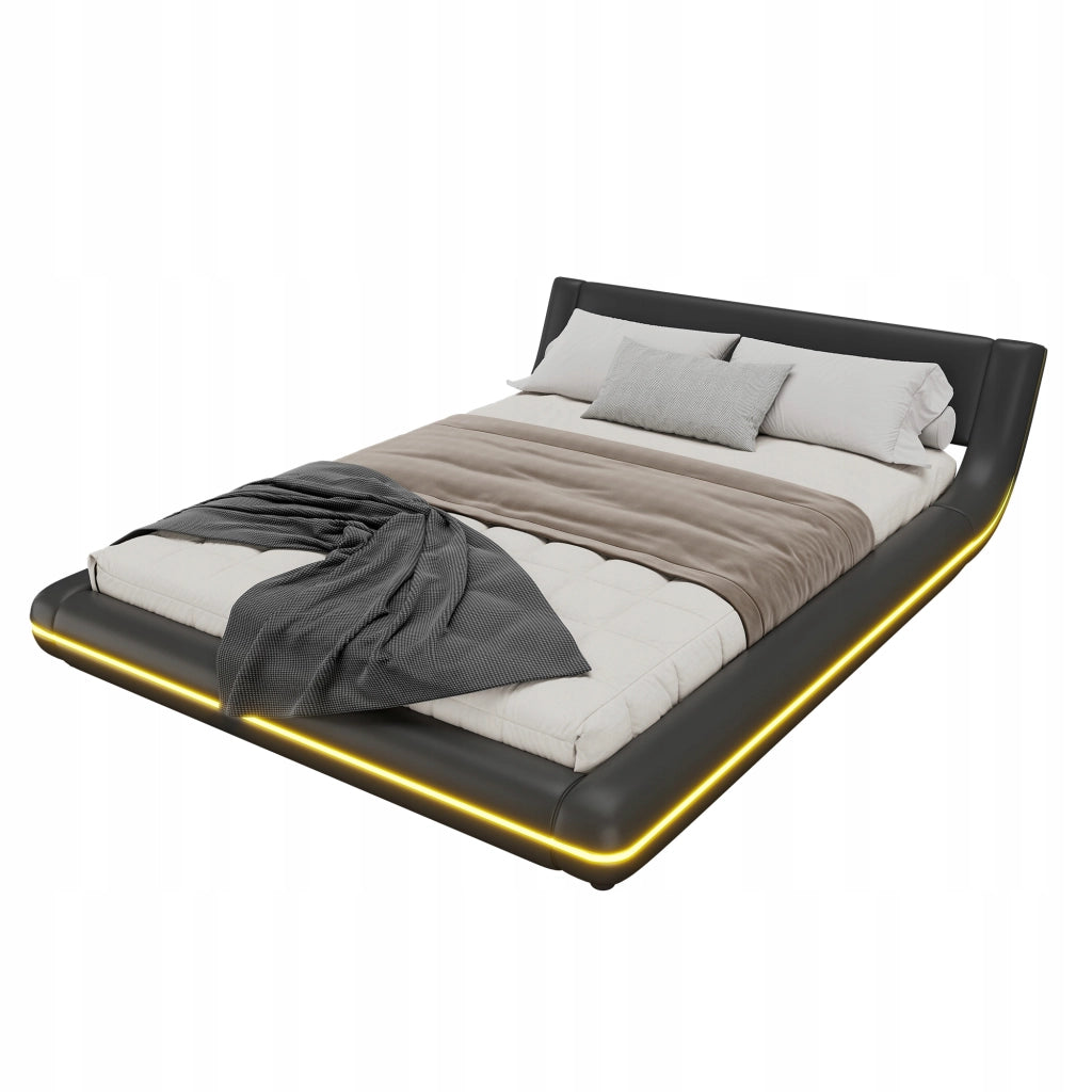 Letto basso 140x200 LED nero - Xylo