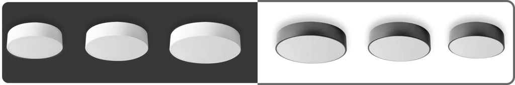 Lampada Plafoniere 40cm Rotonda Nero Da Soffitto APP642-4C